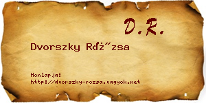 Dvorszky Rózsa névjegykártya