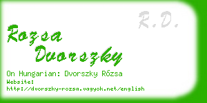 rozsa dvorszky business card
