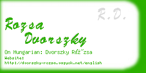 rozsa dvorszky business card